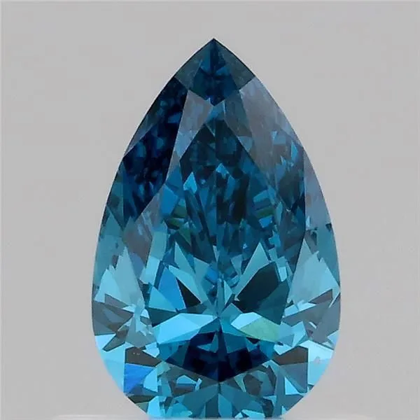 0.51ct PEAR Fancy Vivid Blue VS1 Coloured Lab diamond