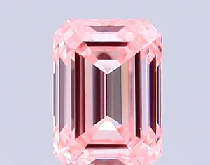 0.92ct EMERALD Fancy Intense Pink VVS2 Coloured Lab diamond