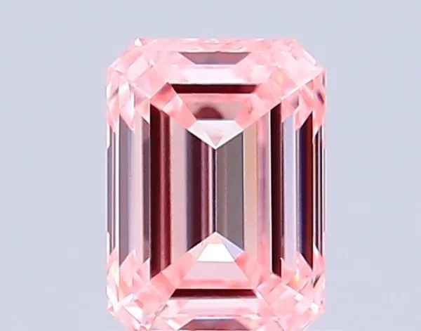 0.92ct EMERALD Fancy Intense Pink VVS2 Coloured Lab diamond