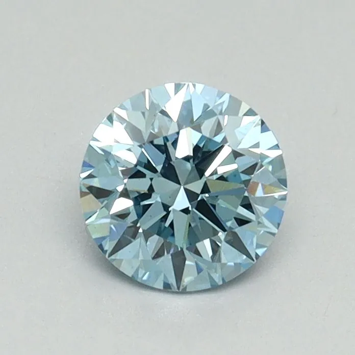 0.64ct ROUND Fancy Vivid Blue VS2 Coloured Lab diamond