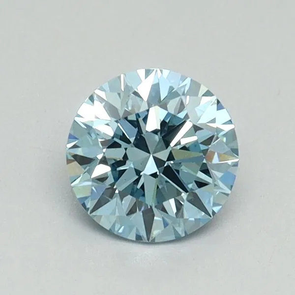 0.64ct ROUND Fancy Vivid Blue VS2 Coloured Lab diamond