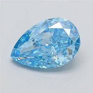 0.7ct PEAR Fancy Vivid Blue VVS2 Coloured Lab diamond