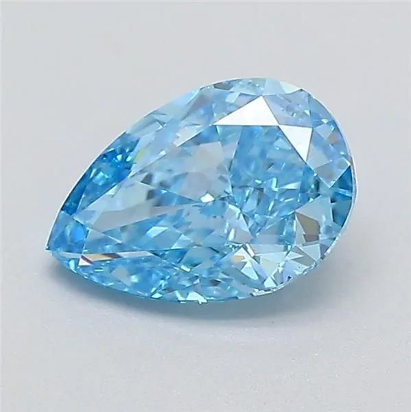 0.7ct PEAR Fancy Vivid Blue VVS2 Coloured Lab diamond