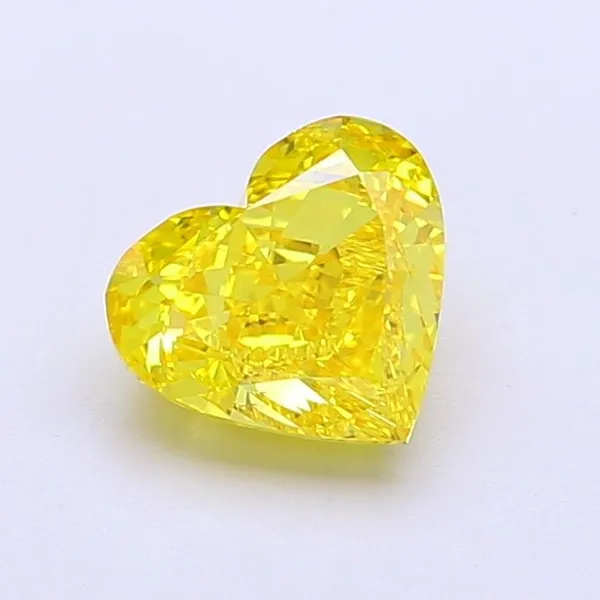 1.27ct HEART Fancy Vivid Yellow VVS2 Coloured Lab diamond