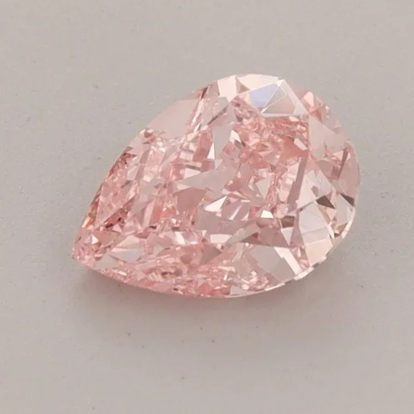 0.88ct PEAR Fancy Vivid Pink VVS2 Coloured Lab diamond