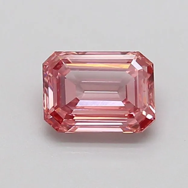 1.04ct EMERALD Fancy Intense Brownish Pink VS2 Coloured Lab diamond