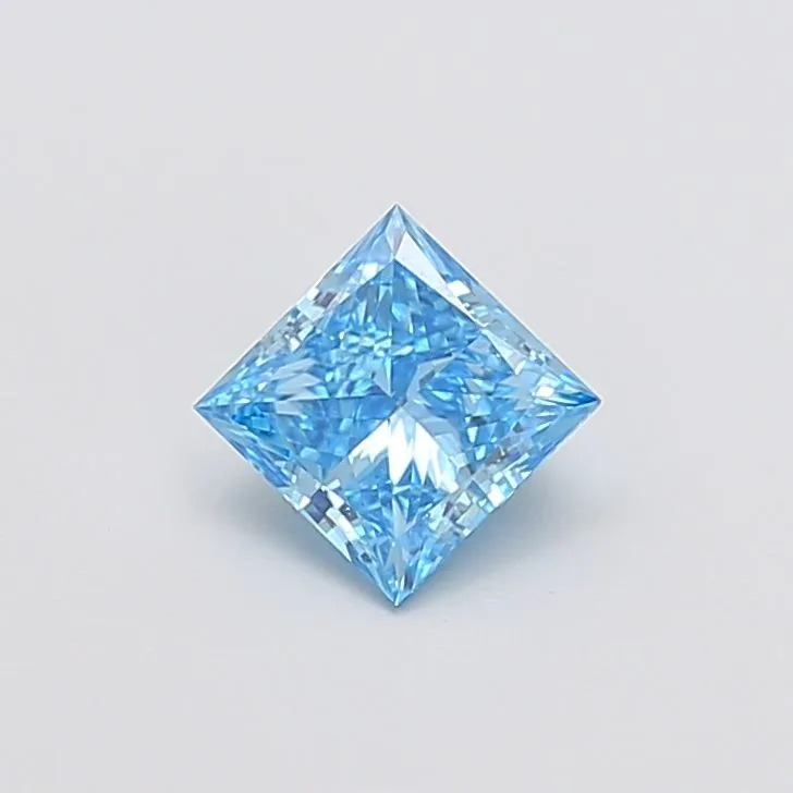 1.04ct PRINCESS Fancy Vivid Blue VS1 Coloured Lab diamond