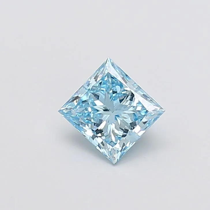 1.06ct PRINCESS Fancy Vivid Blue VVS2 Coloured Lab diamond
