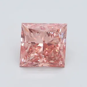 3.07ct PRINCESS Fancy Intense Pink SI2 Coloured Lab diamond