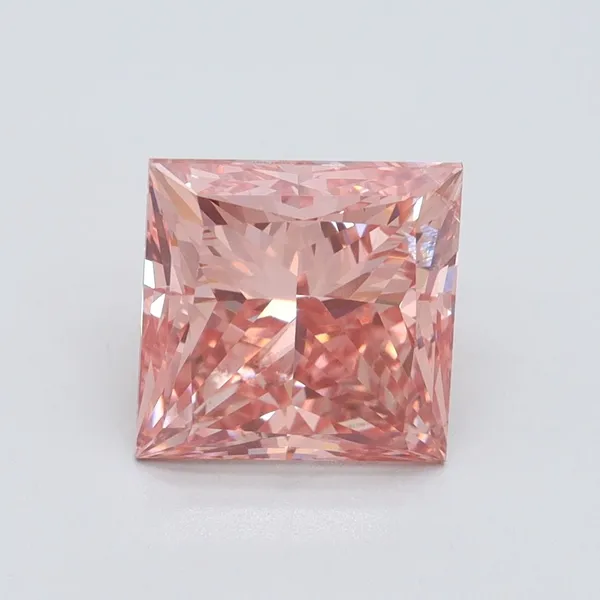 3.07ct PRINCESS Fancy Intense Pink SI2 Coloured Lab diamond