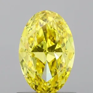 0.96ct OVAL Fancy Vivid Yellow VVS2 Coloured Lab diamond