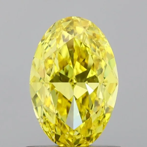 0.96ct OVAL Fancy Vivid Yellow VVS2 Coloured Lab diamond
