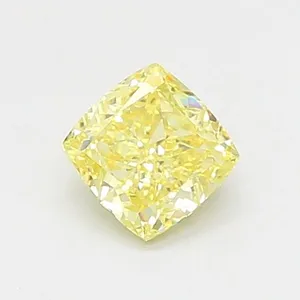 1.05ct CUSHION Fancy Intense Yellow VVS2 Coloured Lab diamond