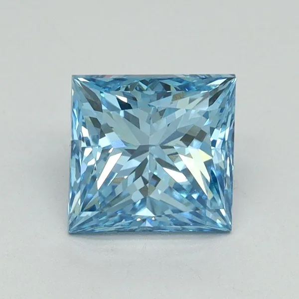 1.54ct PRINCESS Fancy Vivid Blue VS1 Coloured Lab diamond