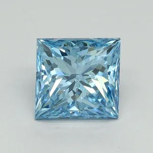 1.54ct PRINCESS Fancy Vivid Blue VS1 Coloured Lab diamond