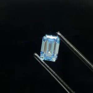 1.25ct EMERALD Fancy Intense Blue VS1 Coloured Lab diamond