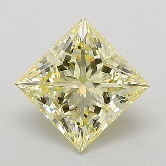 1.07ct PRINCESS Fancy Yellow VS1 Coloured Lab diamond