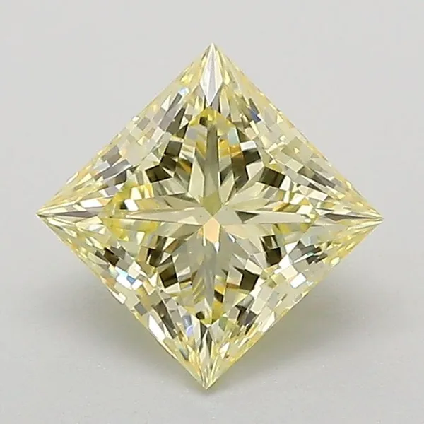 1.07ct PRINCESS Fancy Yellow VS1 Coloured Lab diamond