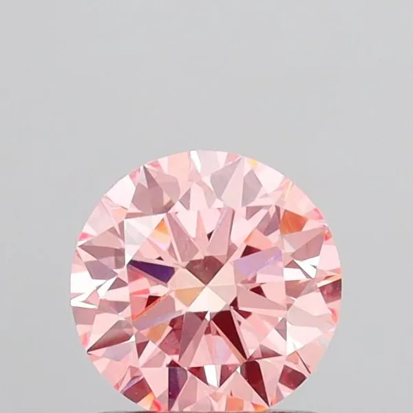 1.06ct ROUND Fancy Intense Pink VS1 Coloured Lab diamond