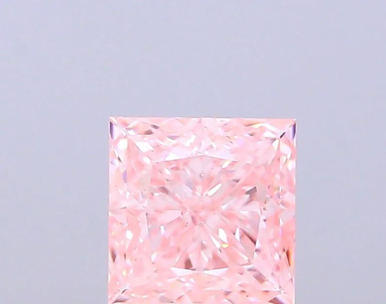 1.53ct PRINCESS Fancy Vivid Pink VS1 Coloured Lab diamond