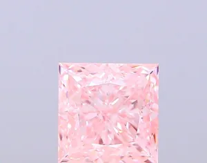 1.53ct PRINCESS Fancy Vivid Pink VS1 Coloured Lab diamond
