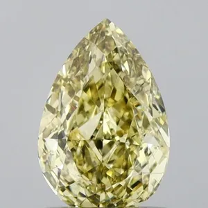 0.76ct PEAR Fancy Yellow VS2 Coloured Lab diamond
