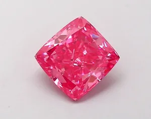 1.04ct CUSHION Fancy Vivid Pink VS2 Coloured Lab diamond