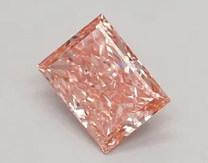 0.6ct PRINCESS Fancy Vivid Pink VVS2 Coloured Lab diamond