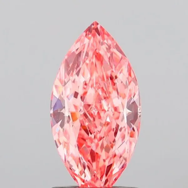 1.29ct MARQUISE Fancy Vivid Pink VVS2 Coloured Lab diamond