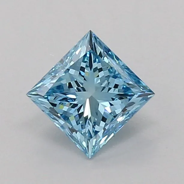 1.00ct PRINCESS Fancy Vivid Blue VS1 Coloured Lab diamond