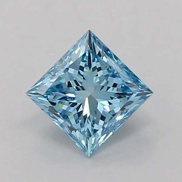 1ct PRINCESS Fancy Vivid Blue VS1 Coloured Lab diamond