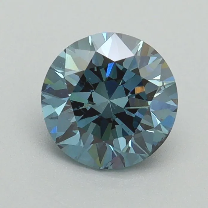 0.90ct ROUND Fancy Vivid Blue SI1 Coloured Lab diamond