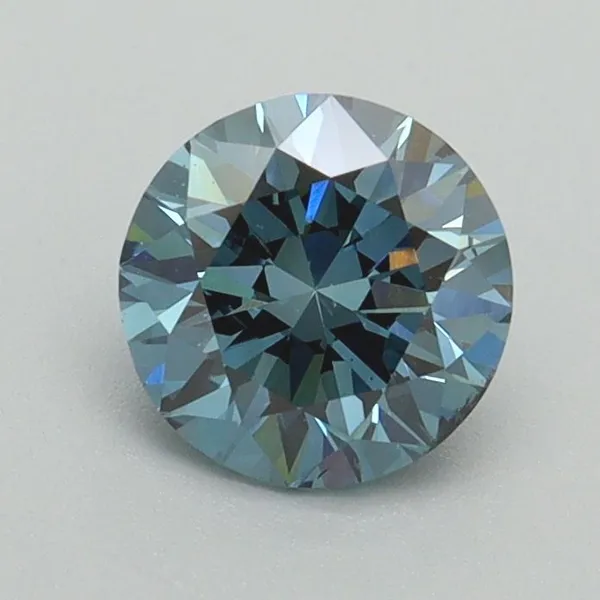 0.9ct ROUND Fancy Vivid Blue SI1 Coloured Lab diamond