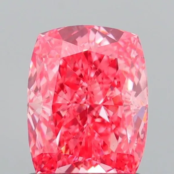 1.04ct CUSHION Fancy Vivid Pink VS2 Coloured Lab diamond