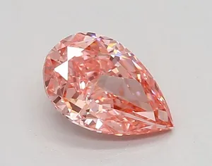 0.78ct PEAR Fancy Vivid Pink VS1 Coloured Lab diamond