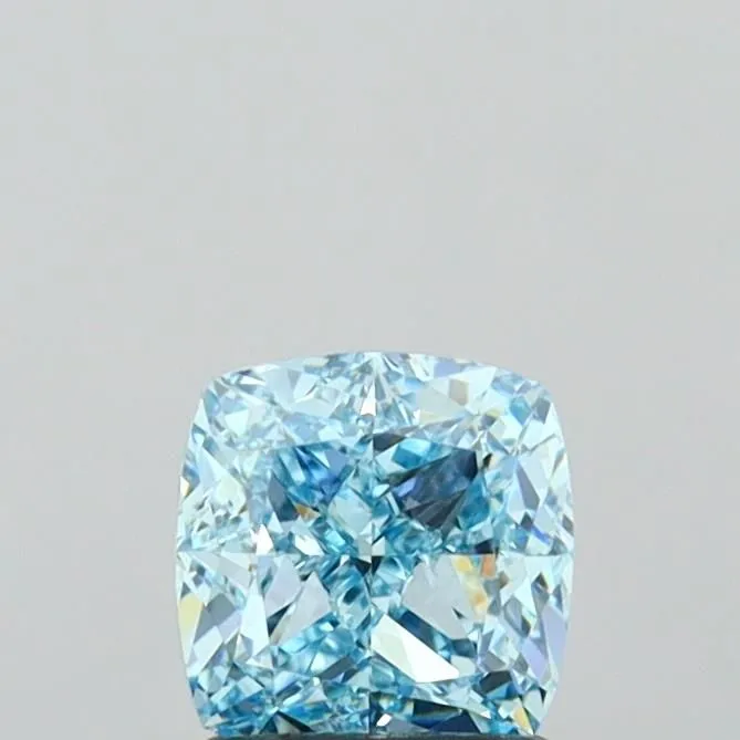 1.38ct CUSHION Fancy Vivid Blue VVS1 Coloured Lab diamond