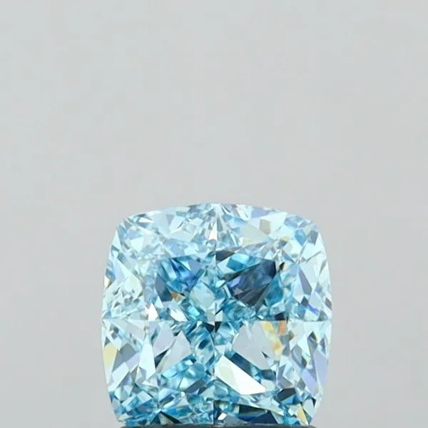 1.38ct CUSHION Fancy Vivid Blue VVS1 Coloured Lab diamond