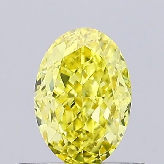 0.51ct OVAL Fancy Vivid Yellow VVS2 Coloured Lab diamond