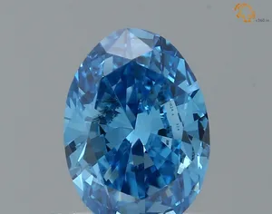 0.52ct OVAL Fancy Vivid Blue VS2 Coloured Lab diamond