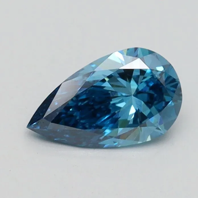 0.53ct PEAR Fancy Vivid Blue VS1 Coloured Lab diamond