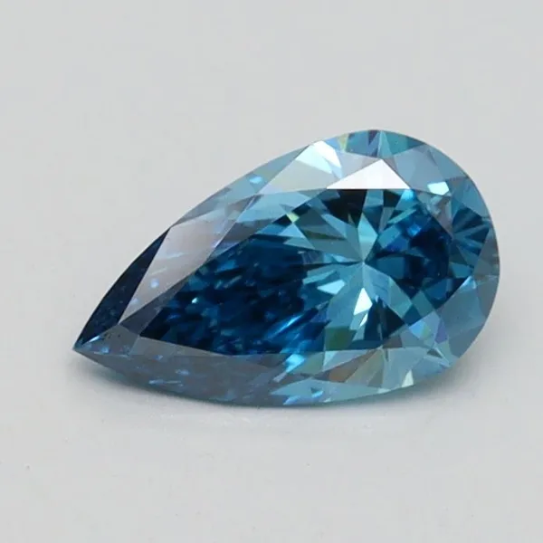 0.53ct PEAR Fancy Vivid Blue VS1 Coloured Lab diamond