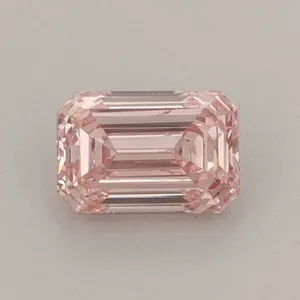 0.62ct EMERALD Fancy Intense Pink VS1 Coloured Lab diamond