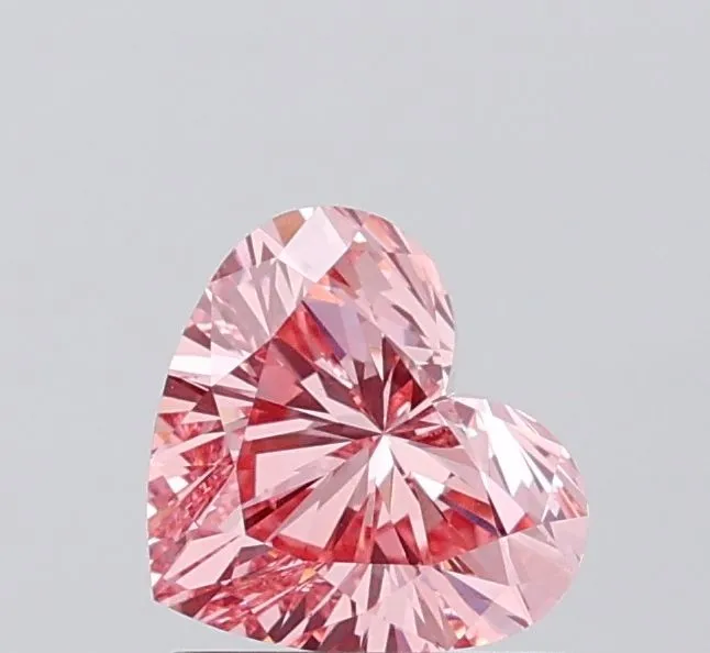 1.01ct HEART Fancy Vivid Pink VS1 Coloured Lab diamond