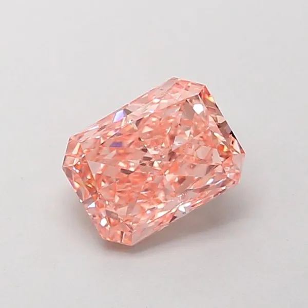 1ct RADIANT Fancy Intense Orangey Pink VS2 Coloured Lab diamond