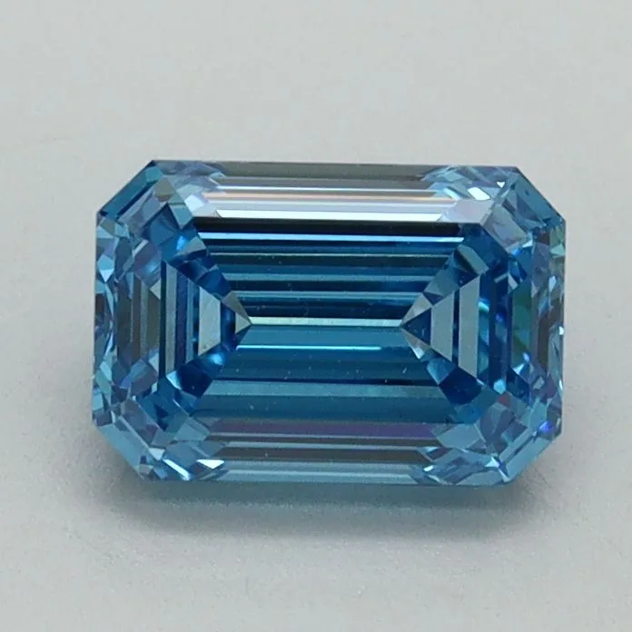1.10ct EMERALD Fancy Vivid Blue VS1 Coloured Lab diamond