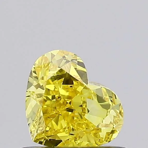 0.59ct HEART Fancy Vivid Yellow VVS1 Coloured Lab diamond