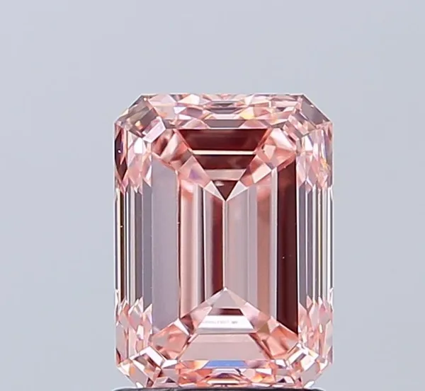 1.99ct EMERALD Fancy Intense Pink VS1 Coloured Lab diamond