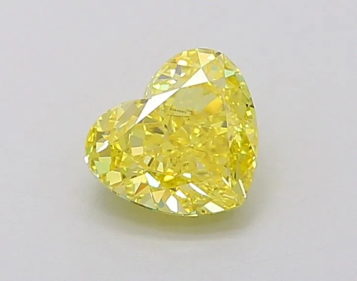 1.01ct HEART Fancy Vivid Yellow VVS2 Coloured Lab diamond