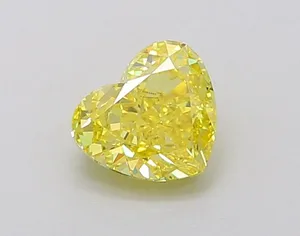 1.01ct HEART Fancy Vivid Yellow VVS2 Coloured Lab diamond