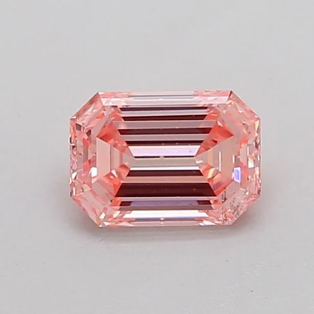 0.71ct EMERALD Fancy Vivid Pink SI2 Coloured Lab diamond